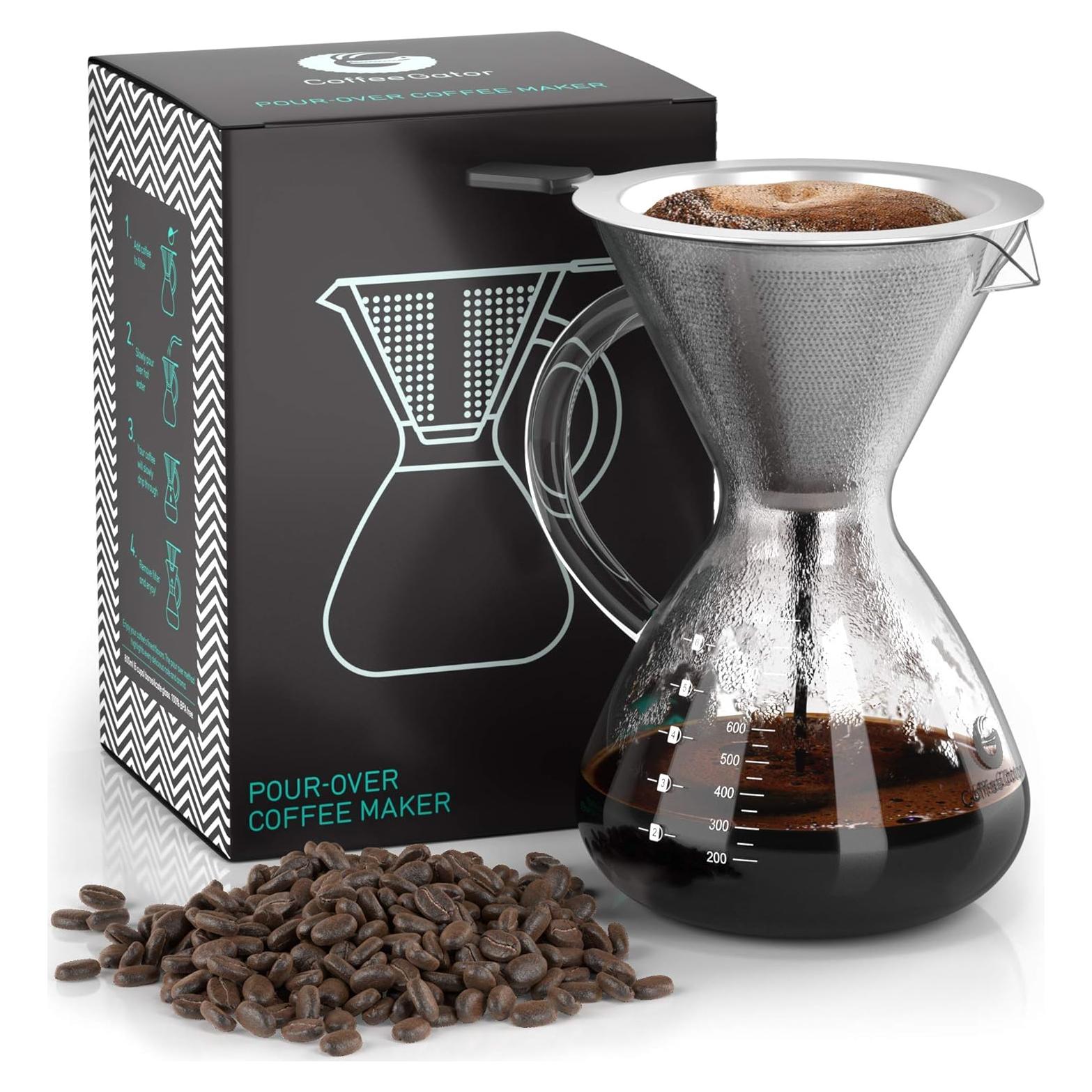 Cafetera de Goteo Coffee Gator 800ml con Filtro de Acero Inoxidable