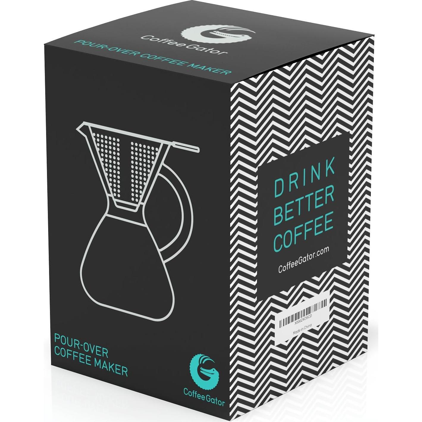 Cafetera de Goteo Coffee Gator 800ml con Filtro de Acero Inoxidable
