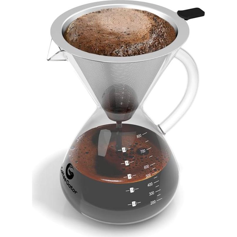 Cafetera de Goteo Coffee Gator 800ml con Filtro de Acero Inoxidable
