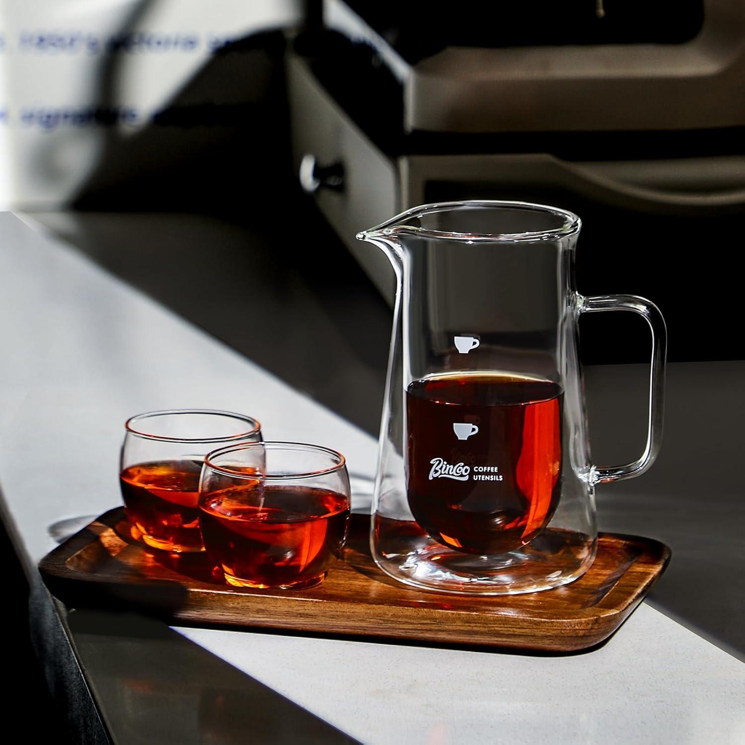 Jarra de Café de Vidrio Doble Pared Bincoo 400ml Apta Lavavajillas