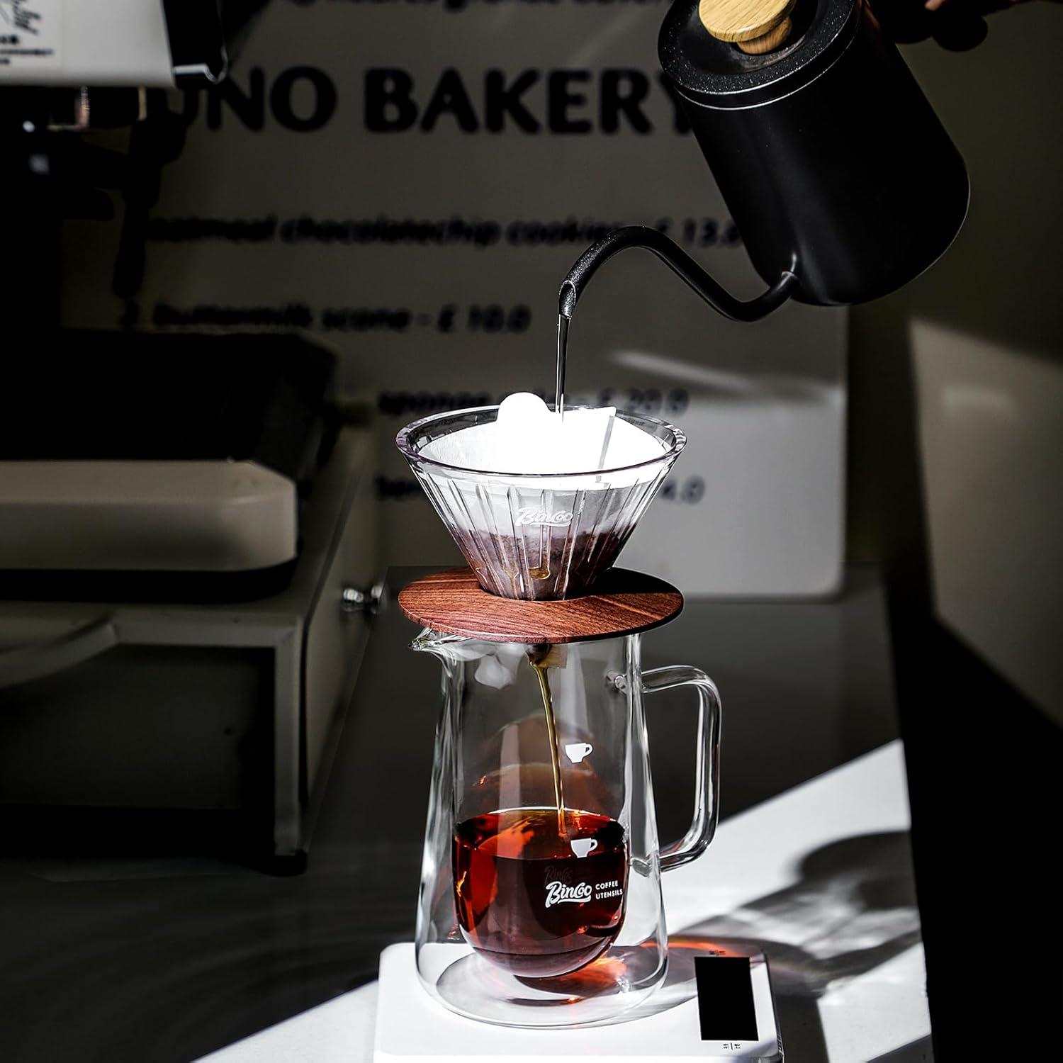 Jarra de Café de Vidrio Doble Pared Bincoo 400ml Apta Lavavajillas