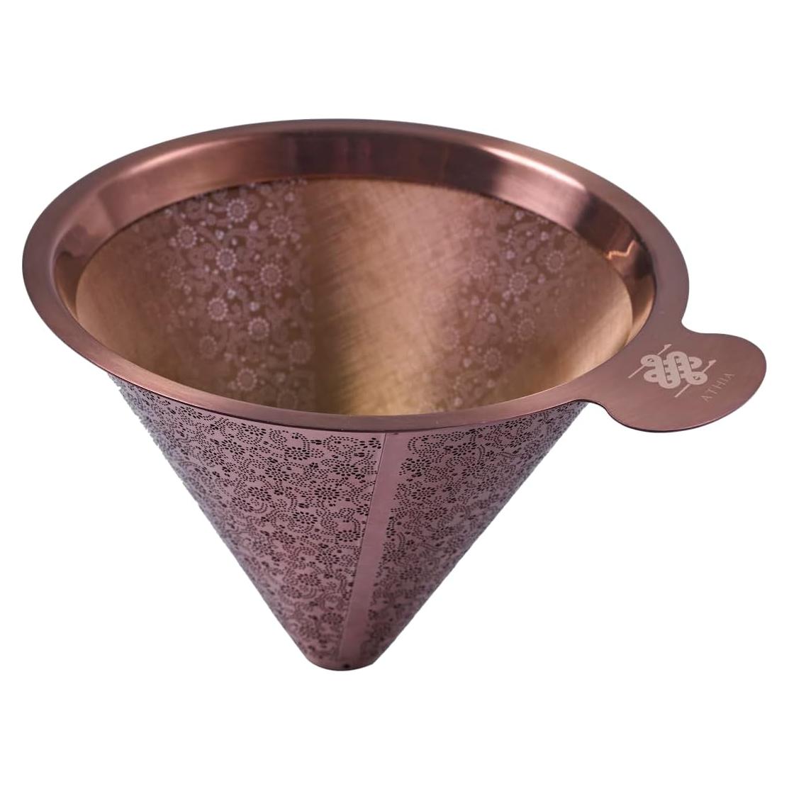 Dripper de Café Reutilizable ATHIA Dorado, Acero Inoxidable