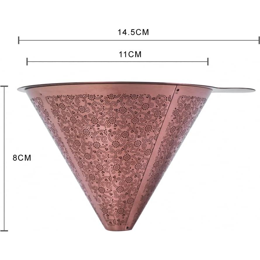Dripper de Café Reutilizable ATHIA Dorado, Acero Inoxidable
