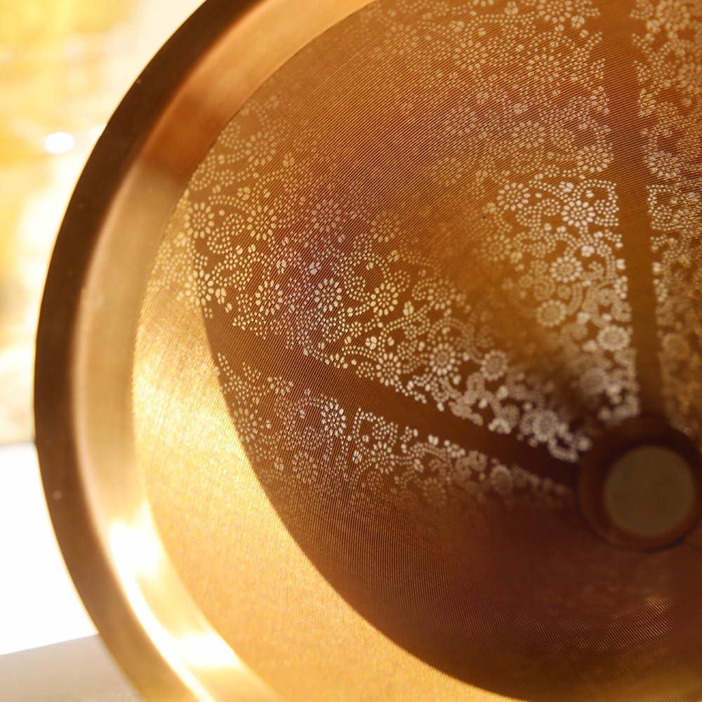 Dripper de Café Reutilizable ATHIA Dorado, Acero Inoxidable