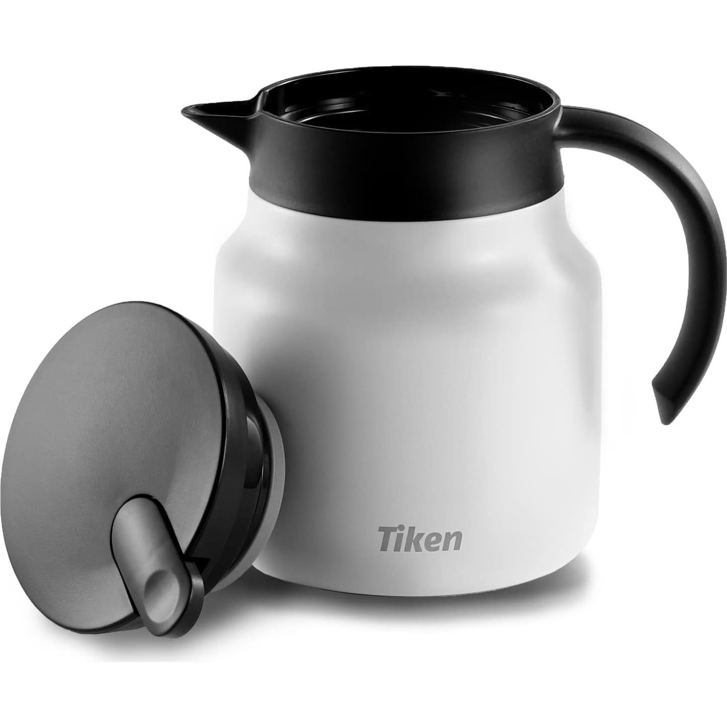 Servidor de Café Tiken 800ML Acero Inoxidable Aislado Blanco