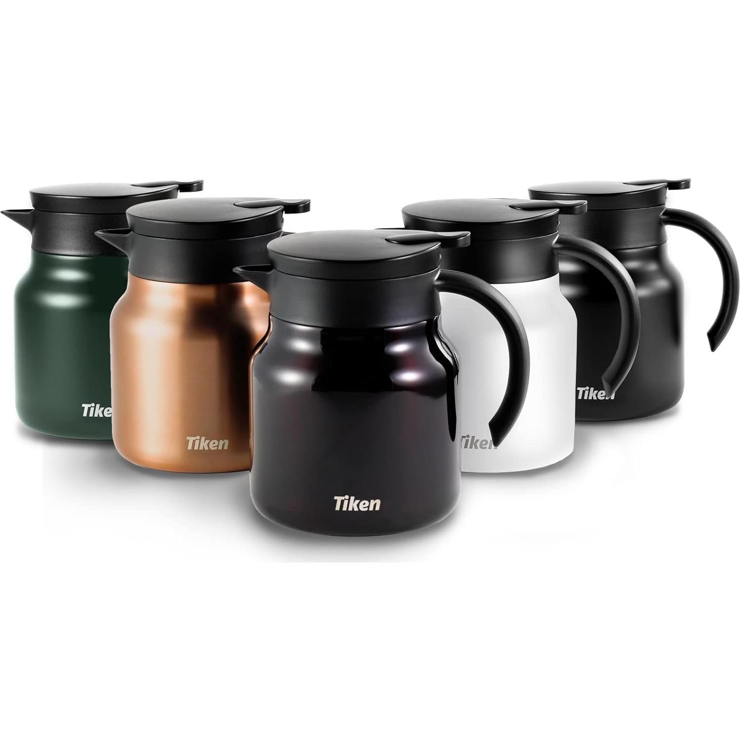 Servidor de Café Tiken 800ML Acero Inoxidable Aislado Blanco