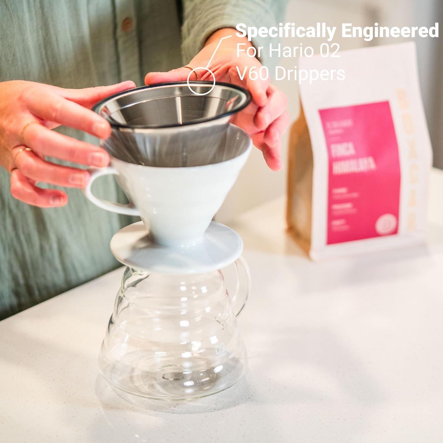 Filtro de café reutilizable Quell para Hario V60-02, acero inoxidable