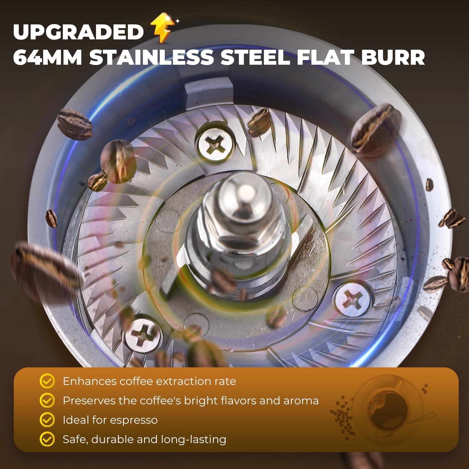 Molino de Café Eléctrico Flyseago 400W con 8 Configuraciones