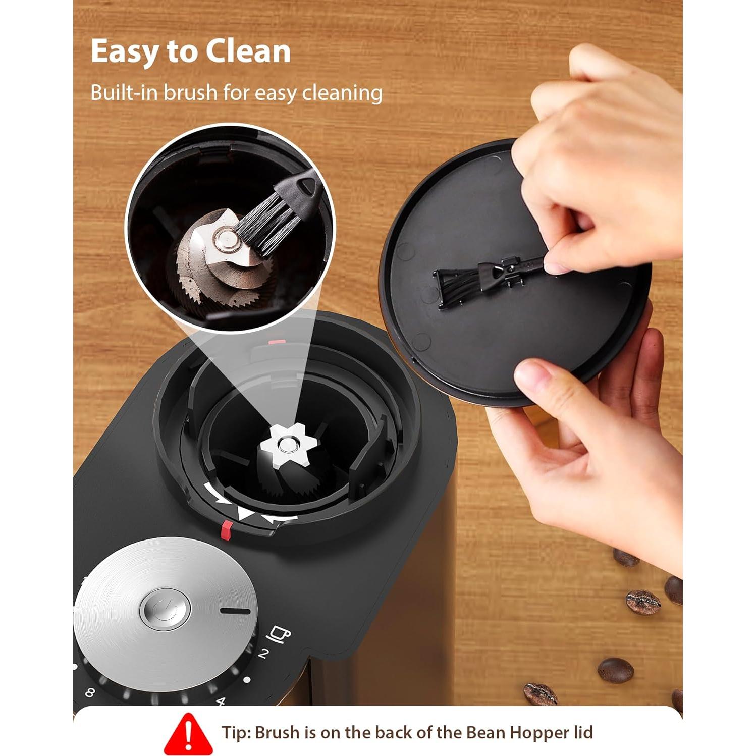 Molinillo de Café Aromaster HB583, 25 Configuraciones, Negro