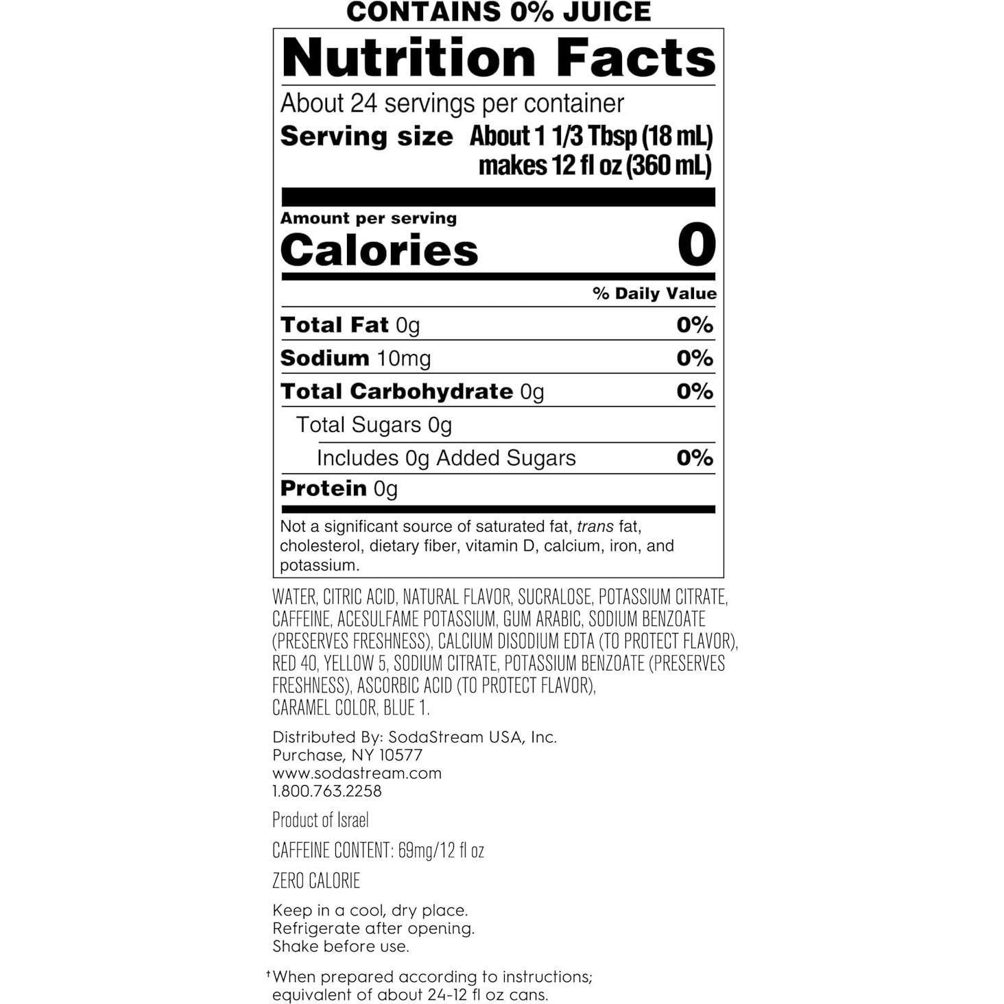 Mezcla SodaStream Mtn Dew Code Red Zero Azúcar 440ml - Paquete de 4