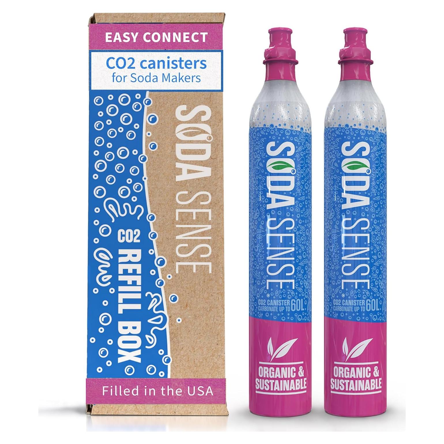 Cilindros de CO2 Soda Sense 60L - Paquete de 2 Rosa