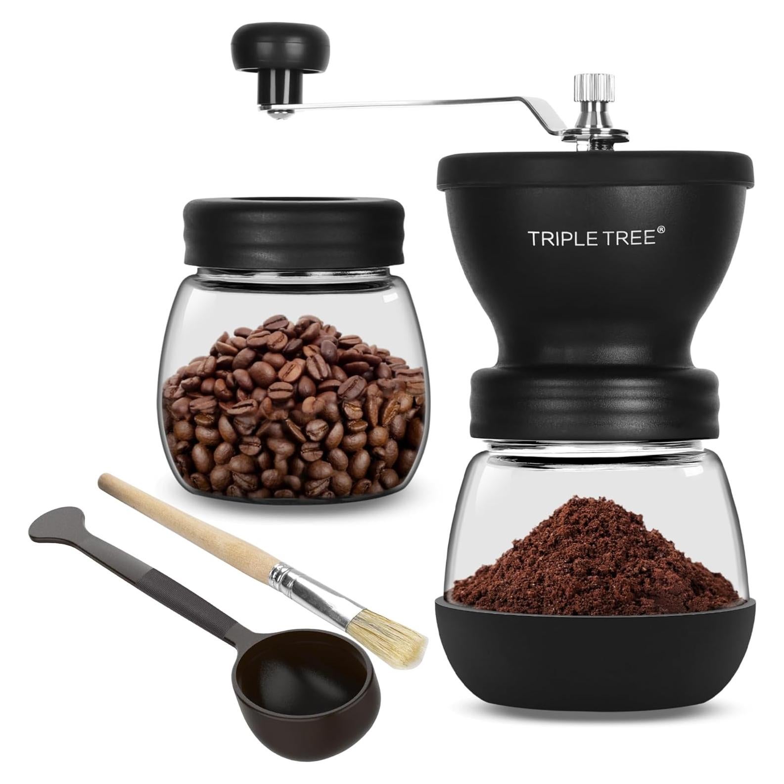 Molino de café manual Zaboro con muelas de cerámica y frascos