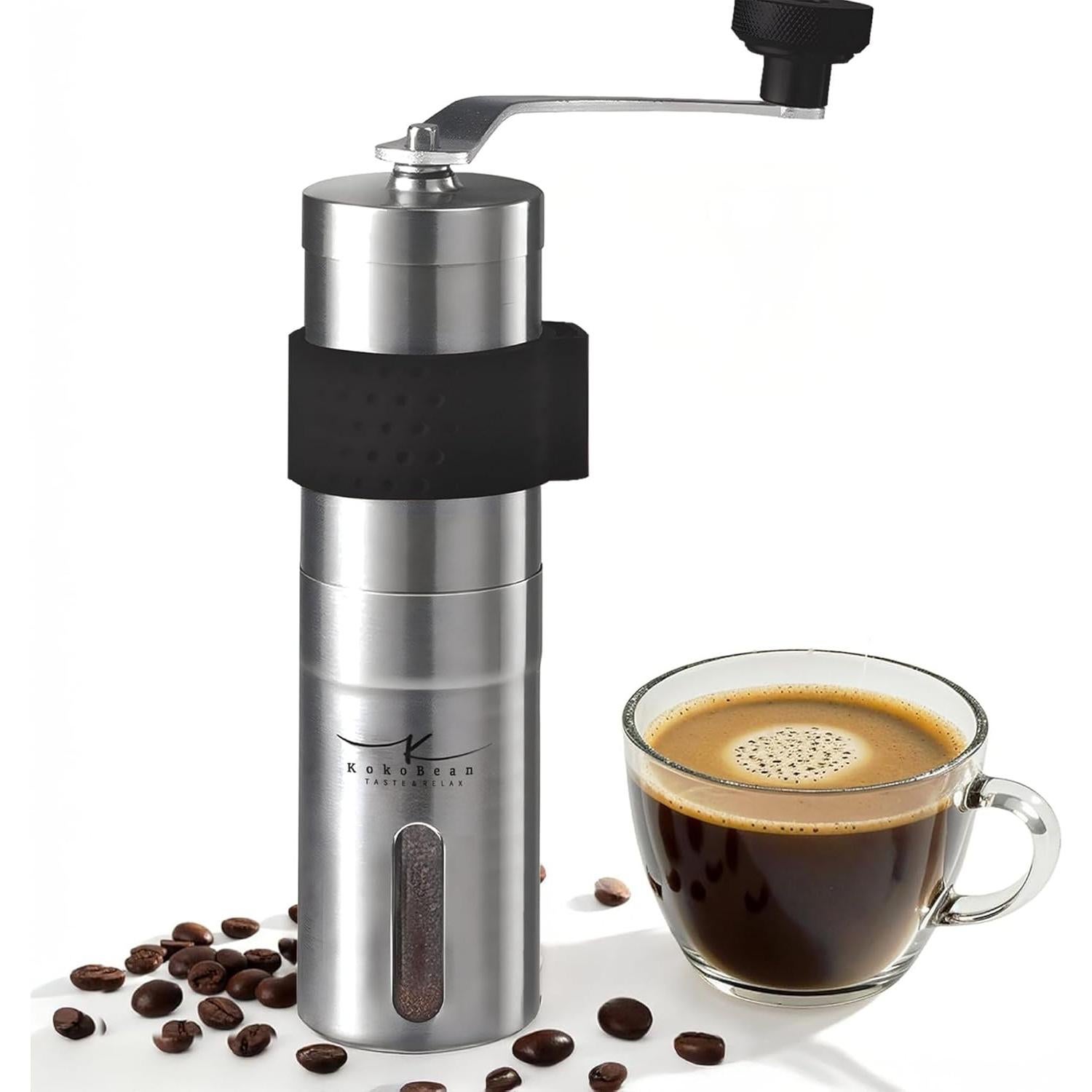 Molino de Café Manual KokoBean - Acero Inoxidable, 18 Ajustes