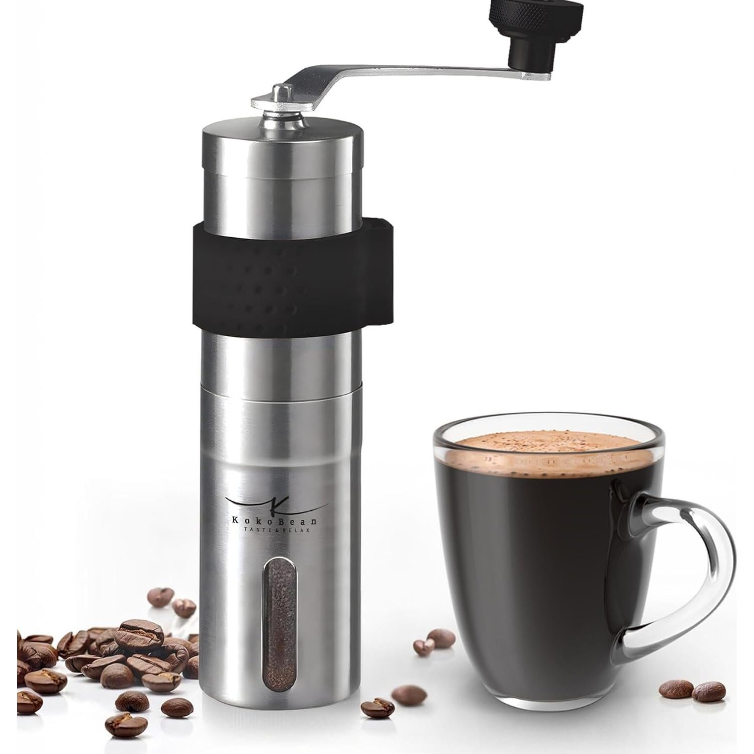 Molino de Café Manual KokoBean - Acero Inoxidable, 18 Ajustes