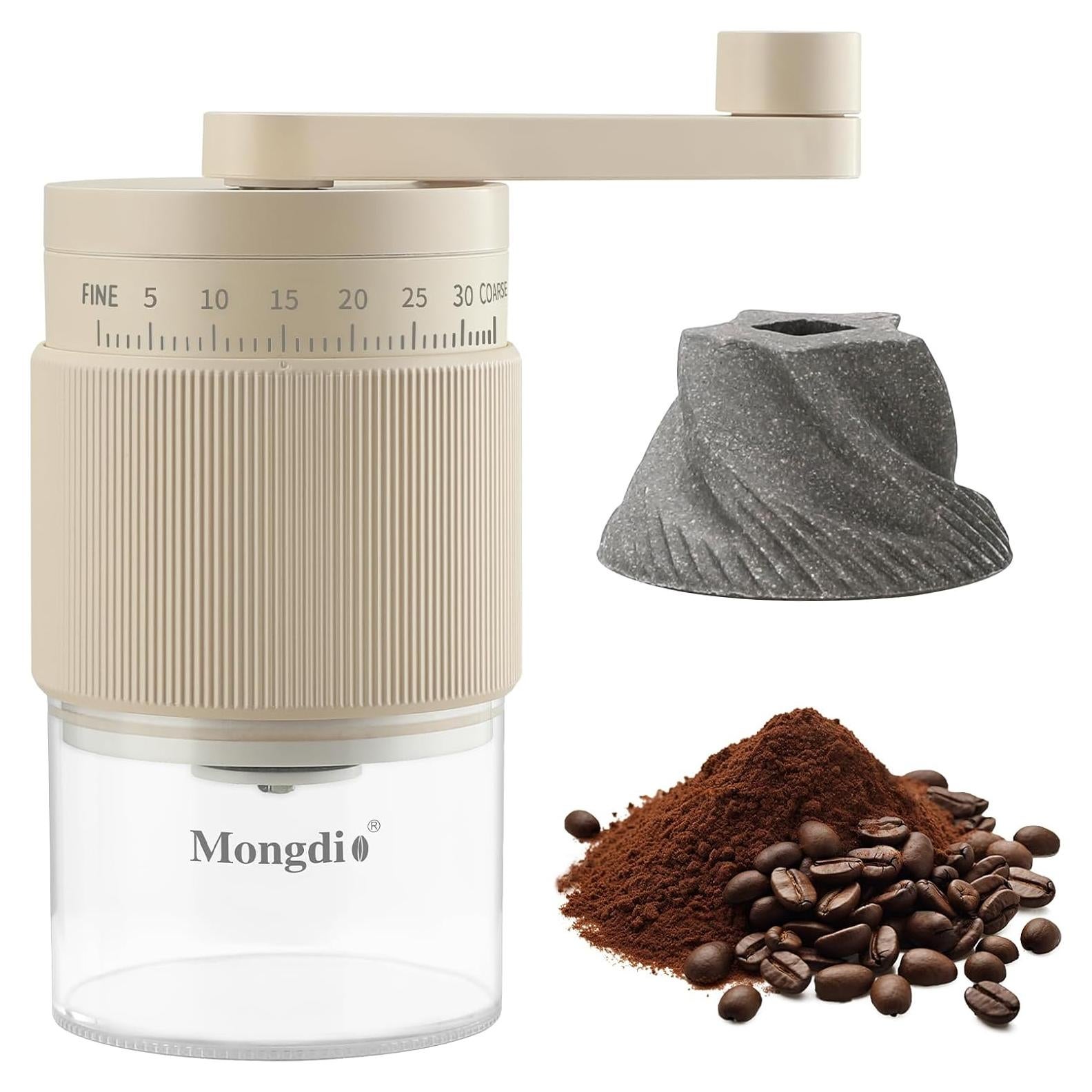Molinillo de café manual Mongdio blanco, 35 configuraciones