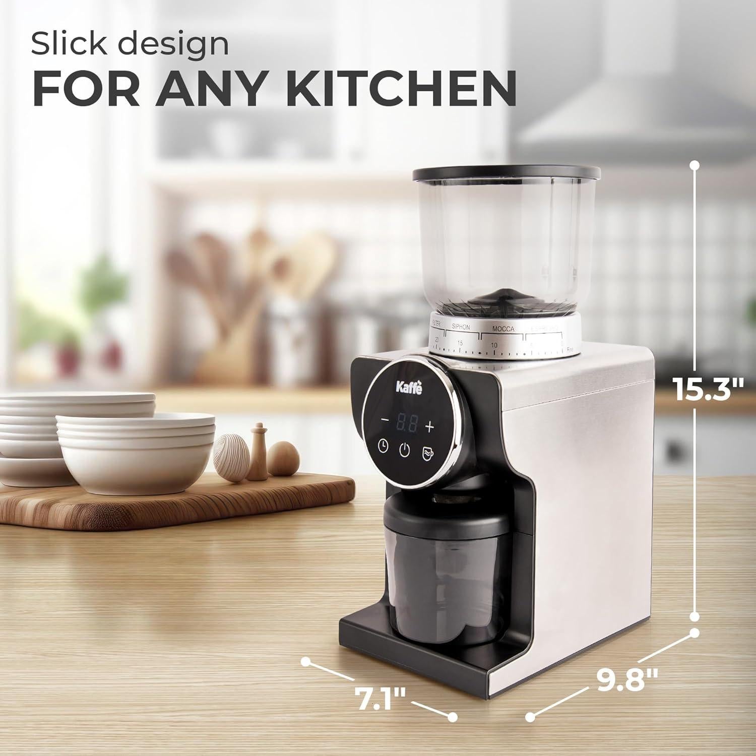 Molino de Café Eléctrico Kaffe KF8091 Acero Inoxidable 31 Niveles