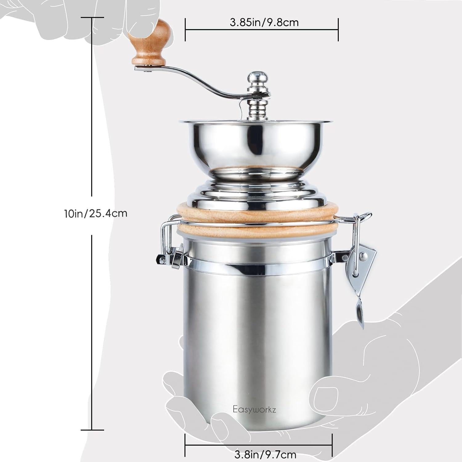 Molinillo de Café Manual Easyworkz - Acero Inoxidable 304, 240g