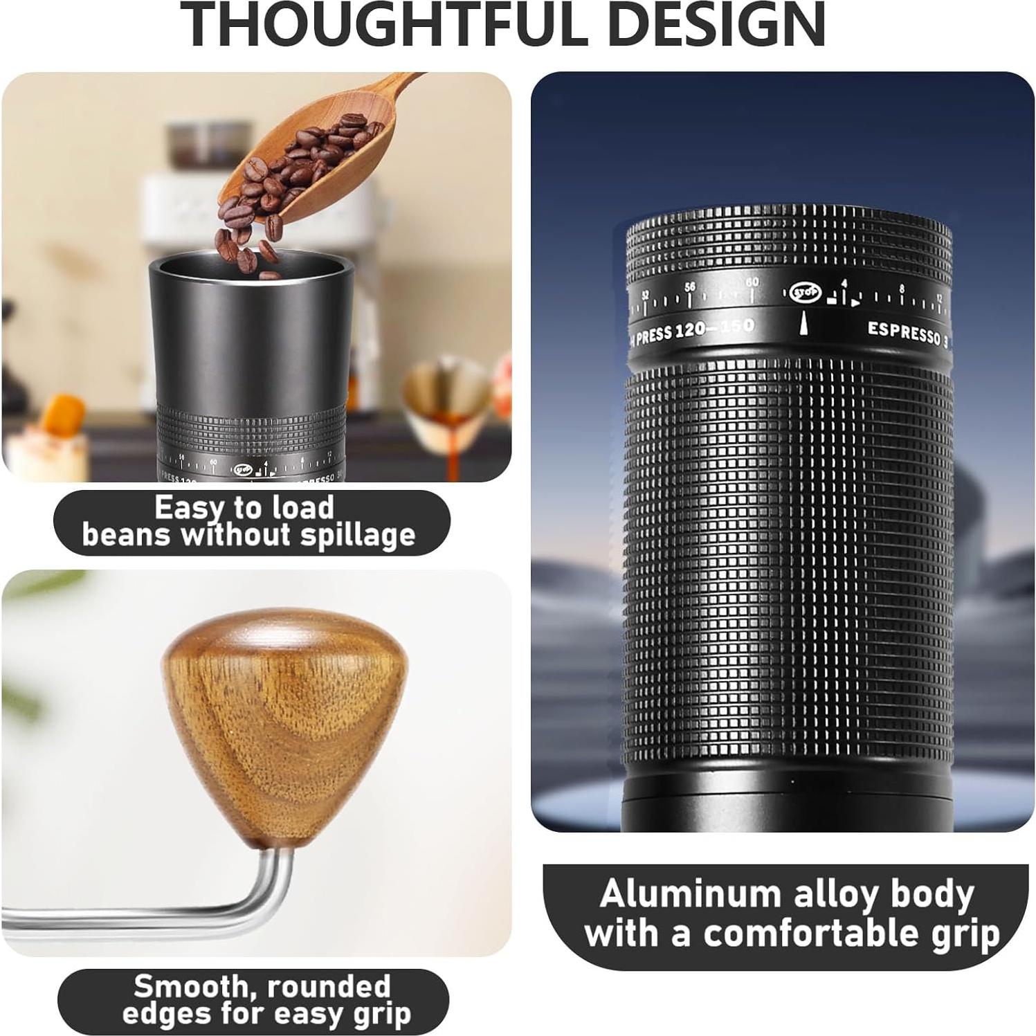 Molino de Café Manual Rollingsurfer C1 - Ajuste Externo, 20g