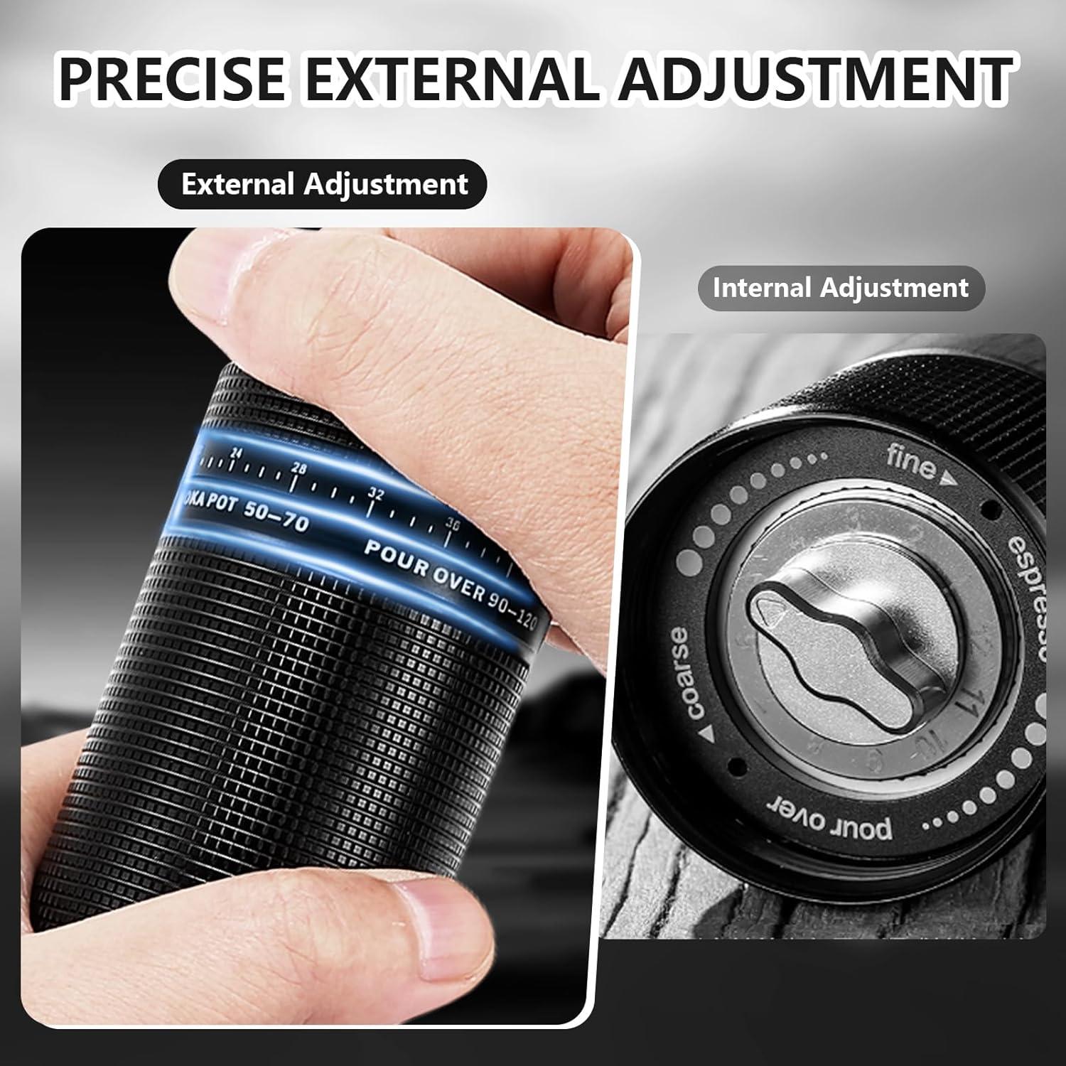 Molino de Café Manual Rollingsurfer C1 - Ajuste Externo, 20g