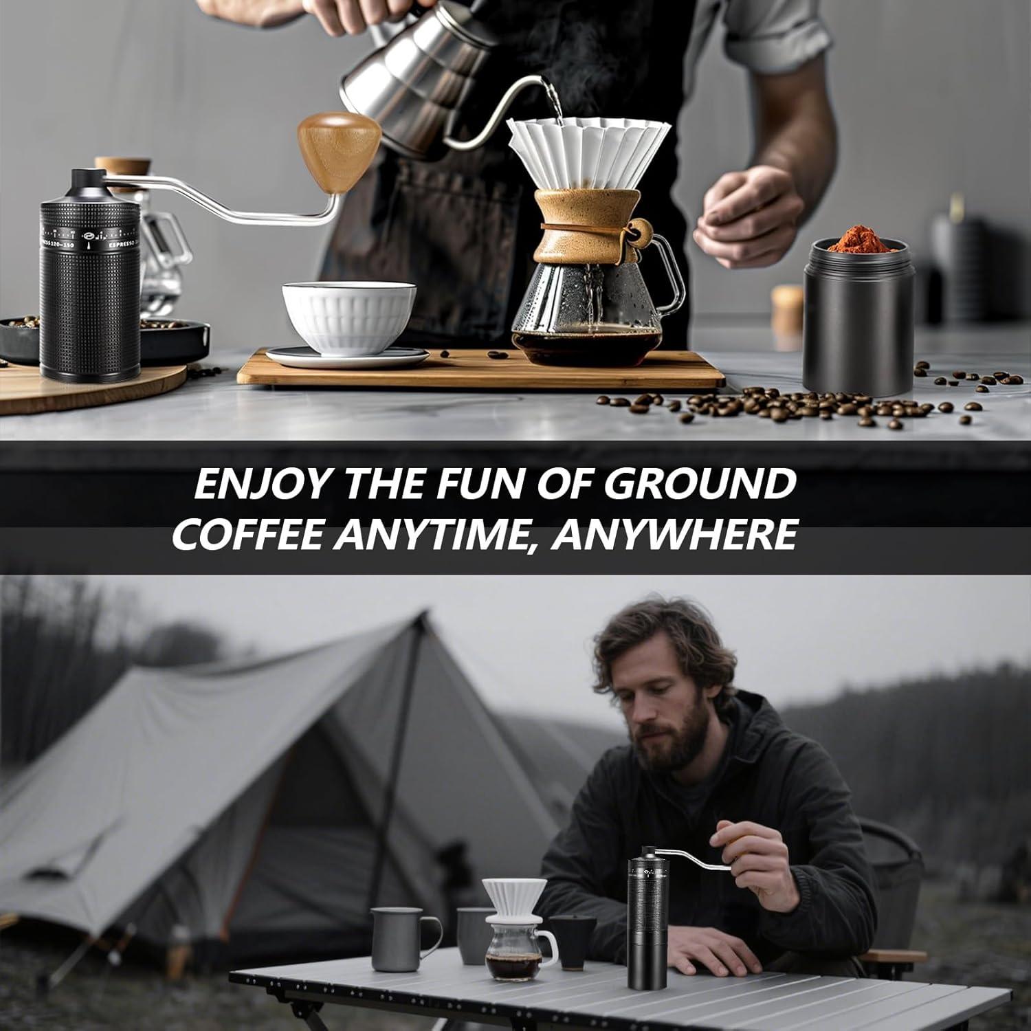 Molino de Café Manual Rollingsurfer C1 - Ajuste Externo, 20g