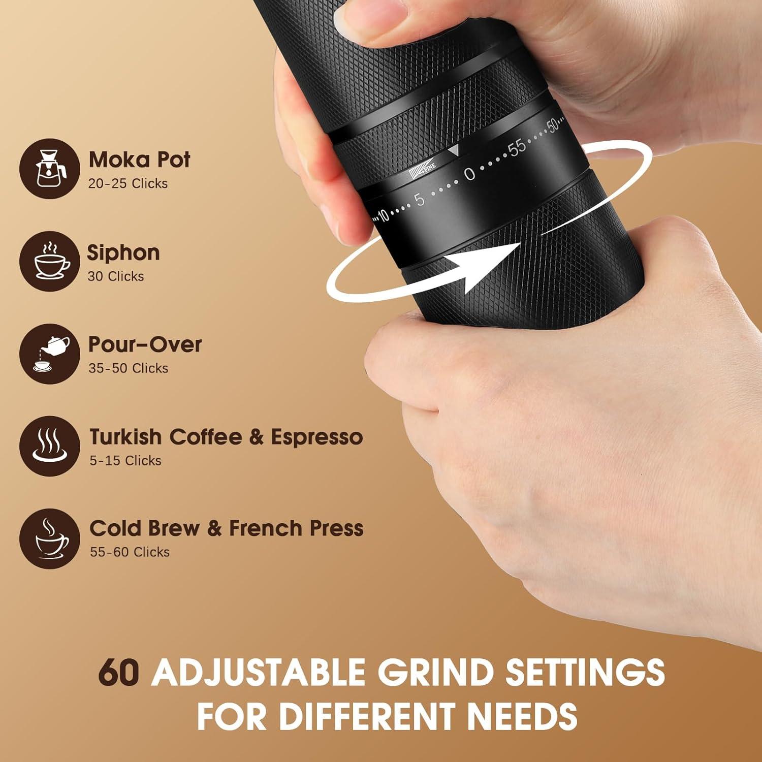 Molino de Café Manual KASHEVI - 60 Niveles de Molienda