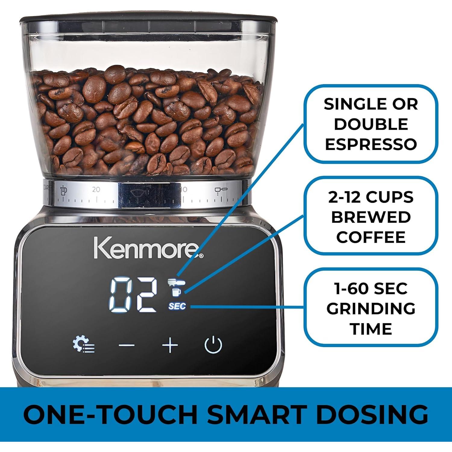 Molinillo de Café Digital Kenmore 30 Ajustes 180g Acero Inox