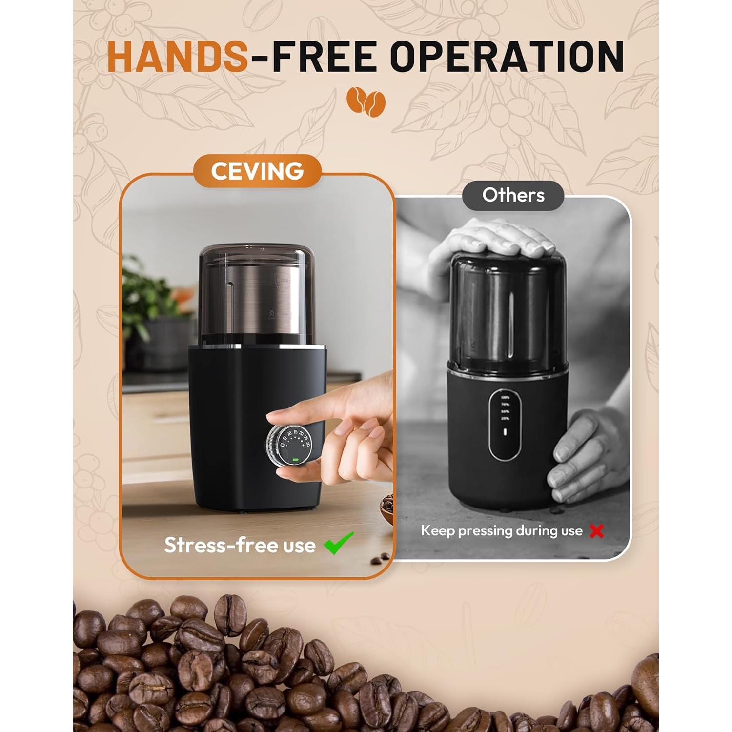Molinillo de café CEVING inalámbrico 1500mAh con temporizador
