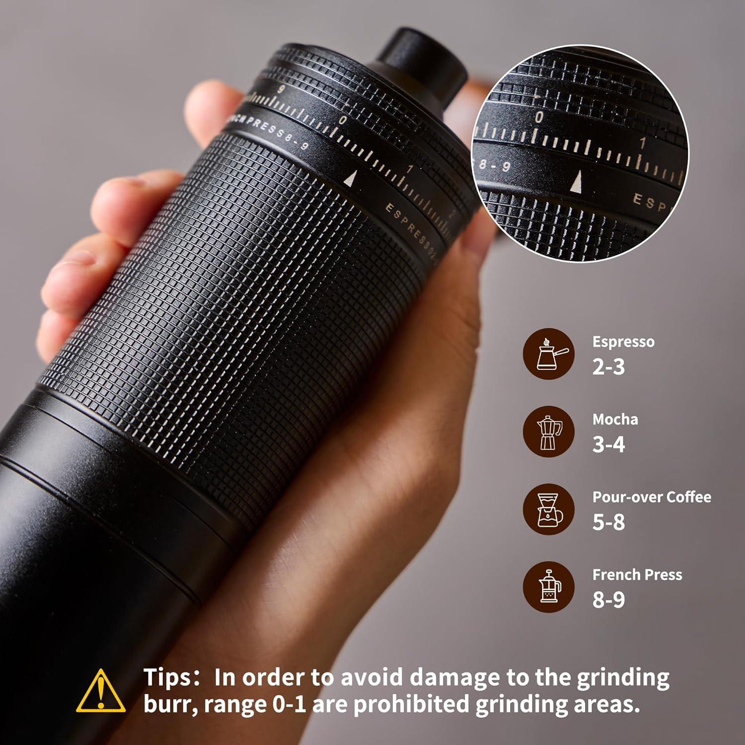 Molinillo de Café Manual Zalnuuk M1 Acero Inoxidable 20g