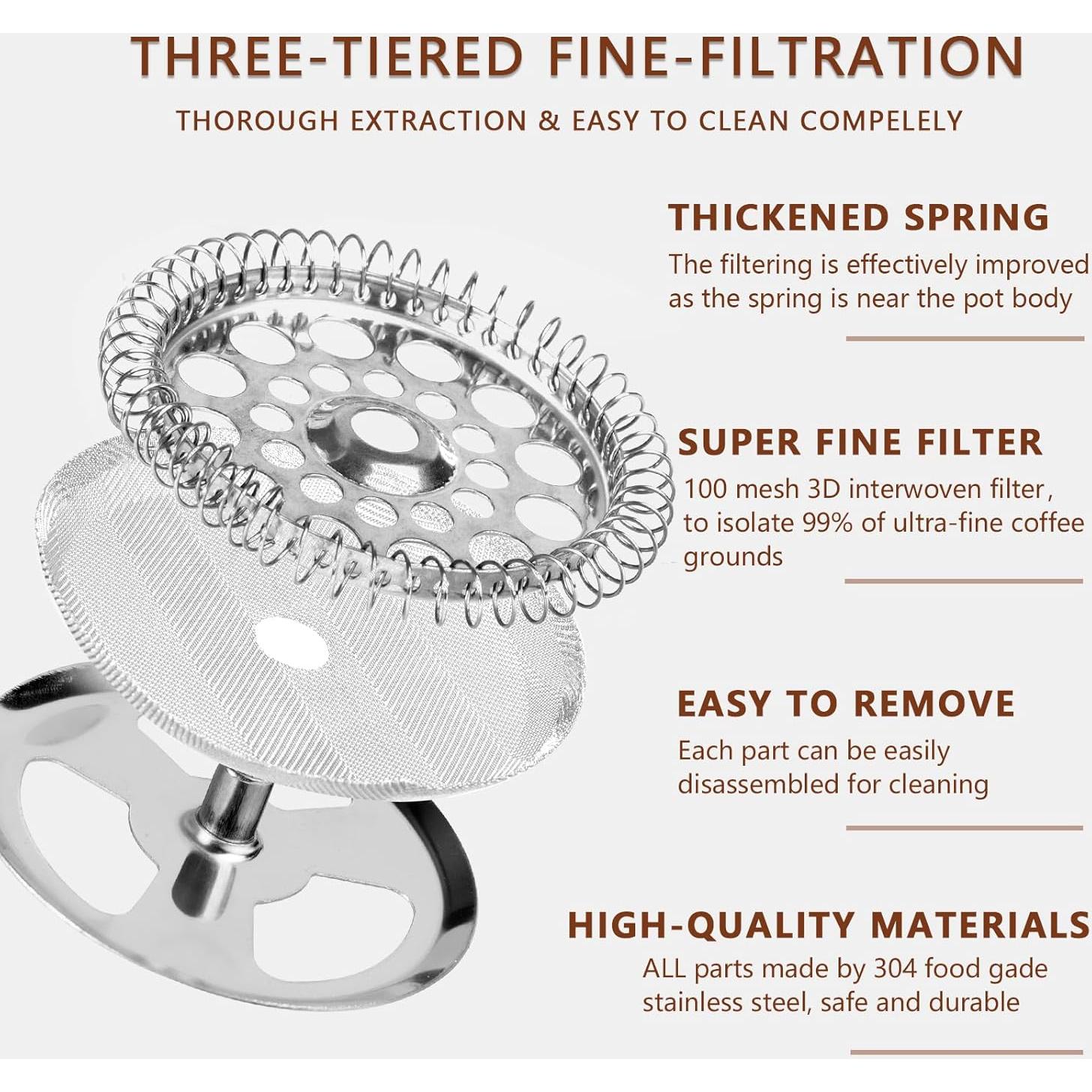 Cafetera Prensa Francesa 350ml SZHETEFU Acero Inoxidable