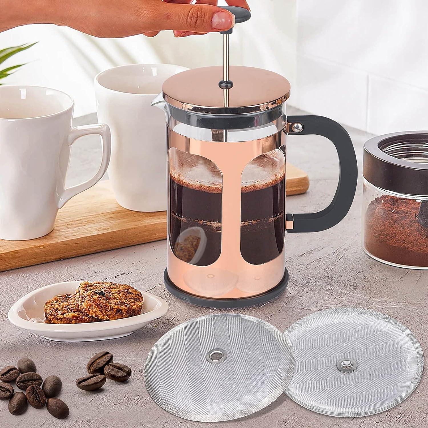 4 Filtros de Acero Inoxidable Attsky para Prensa Francesa 10.16 cm