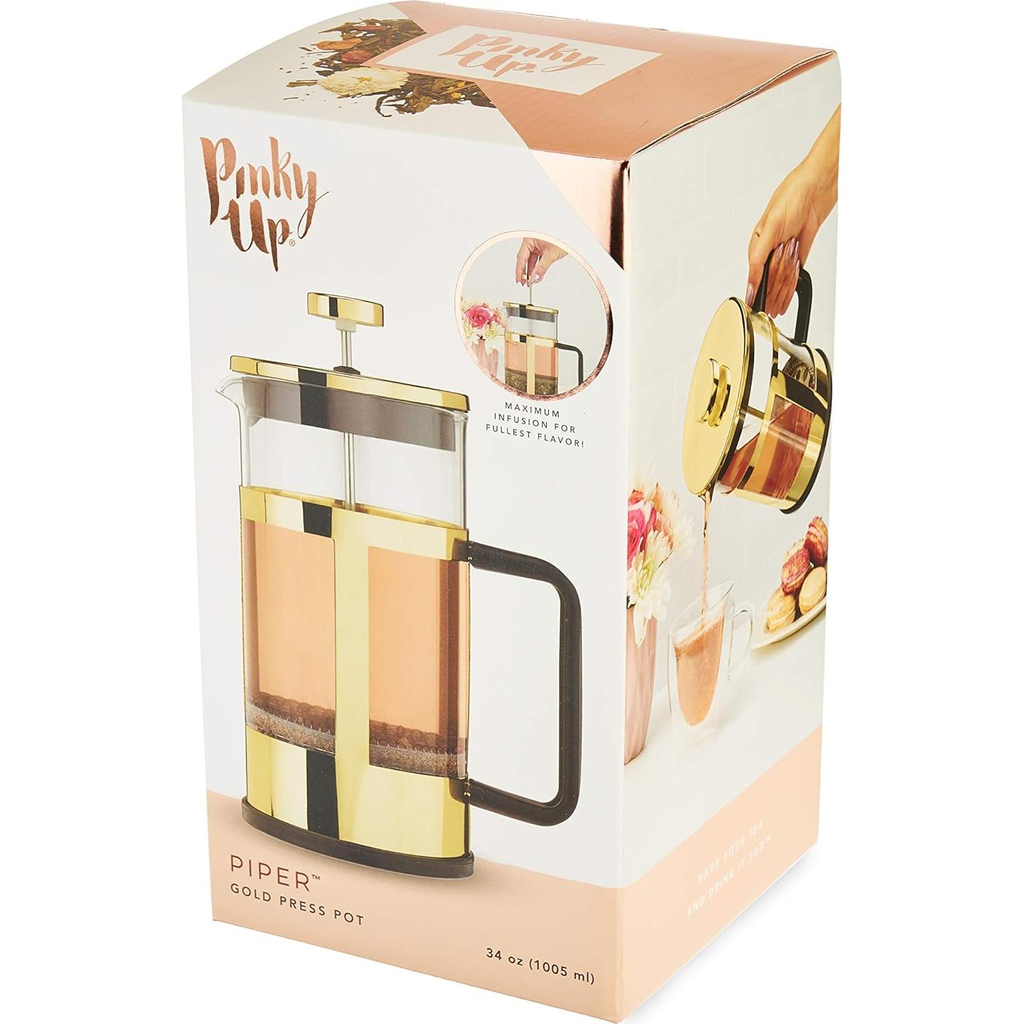 Cafetera Francesa Pinky Up Piper 1006 ml Acero Inoxidable Dorado