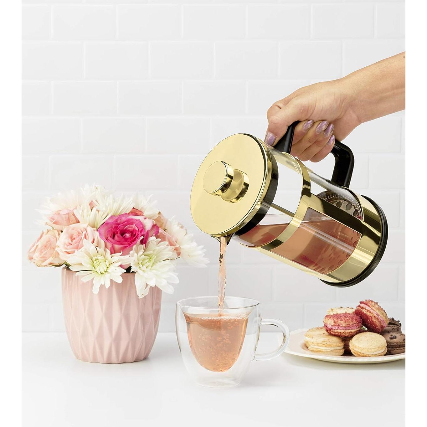 Cafetera Francesa Pinky Up Piper 1006 ml Acero Inoxidable Dorado