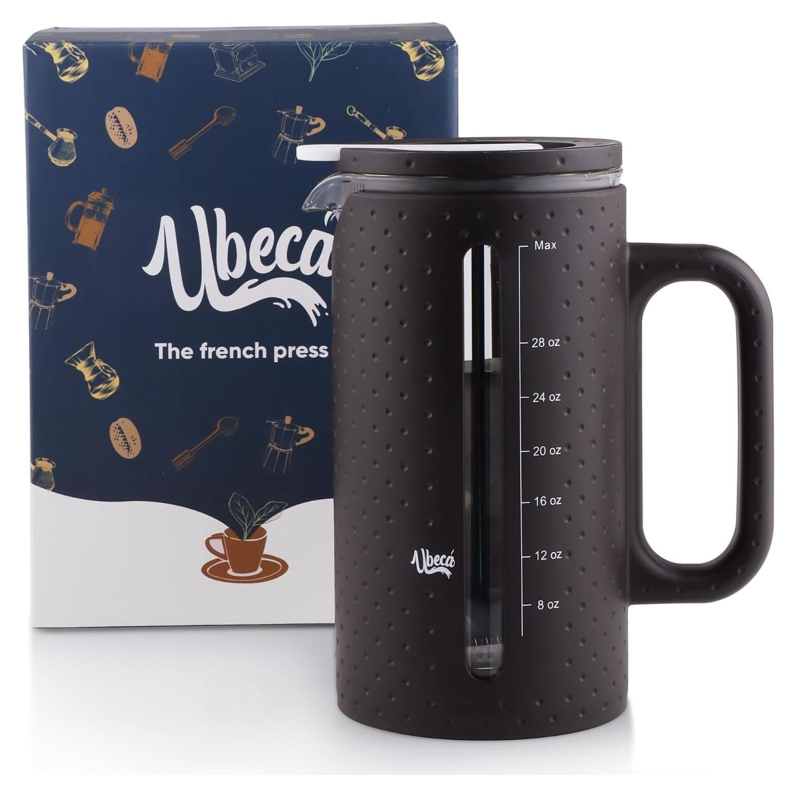 Prensa Francesa Ubeca 1000ml Vidrio Borosilicato Café Té