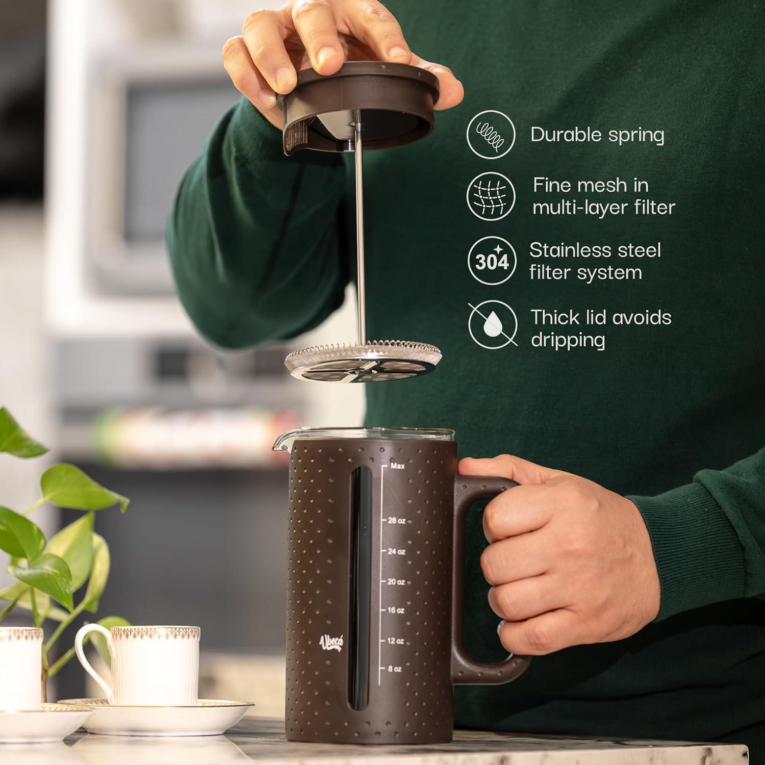 Prensa Francesa Ubeca 1000ml Vidrio Borosilicato Café Té