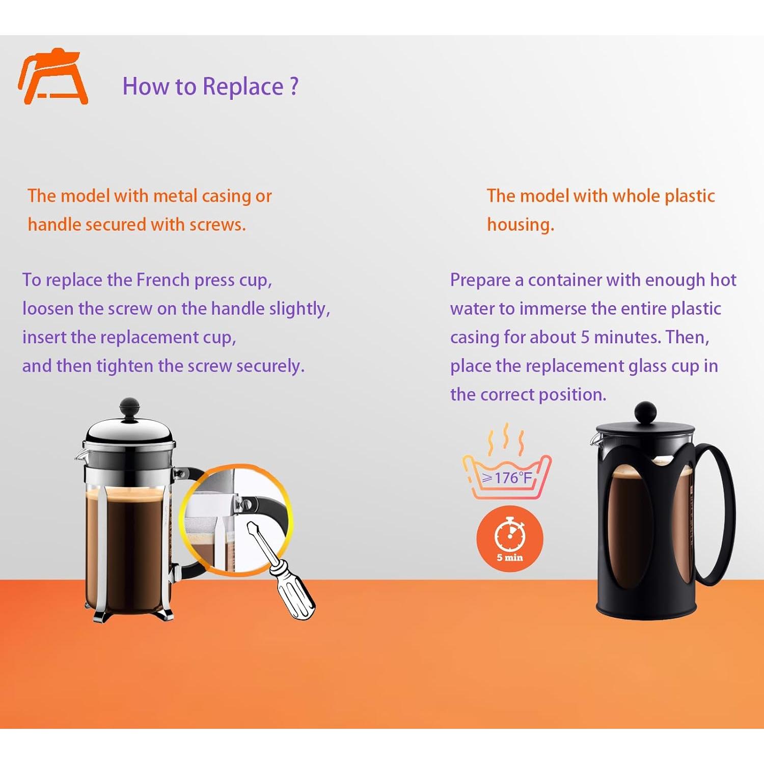 Jarra de Vidrio Borosilicato 1000ml ALLCUP para Prensa Francesa