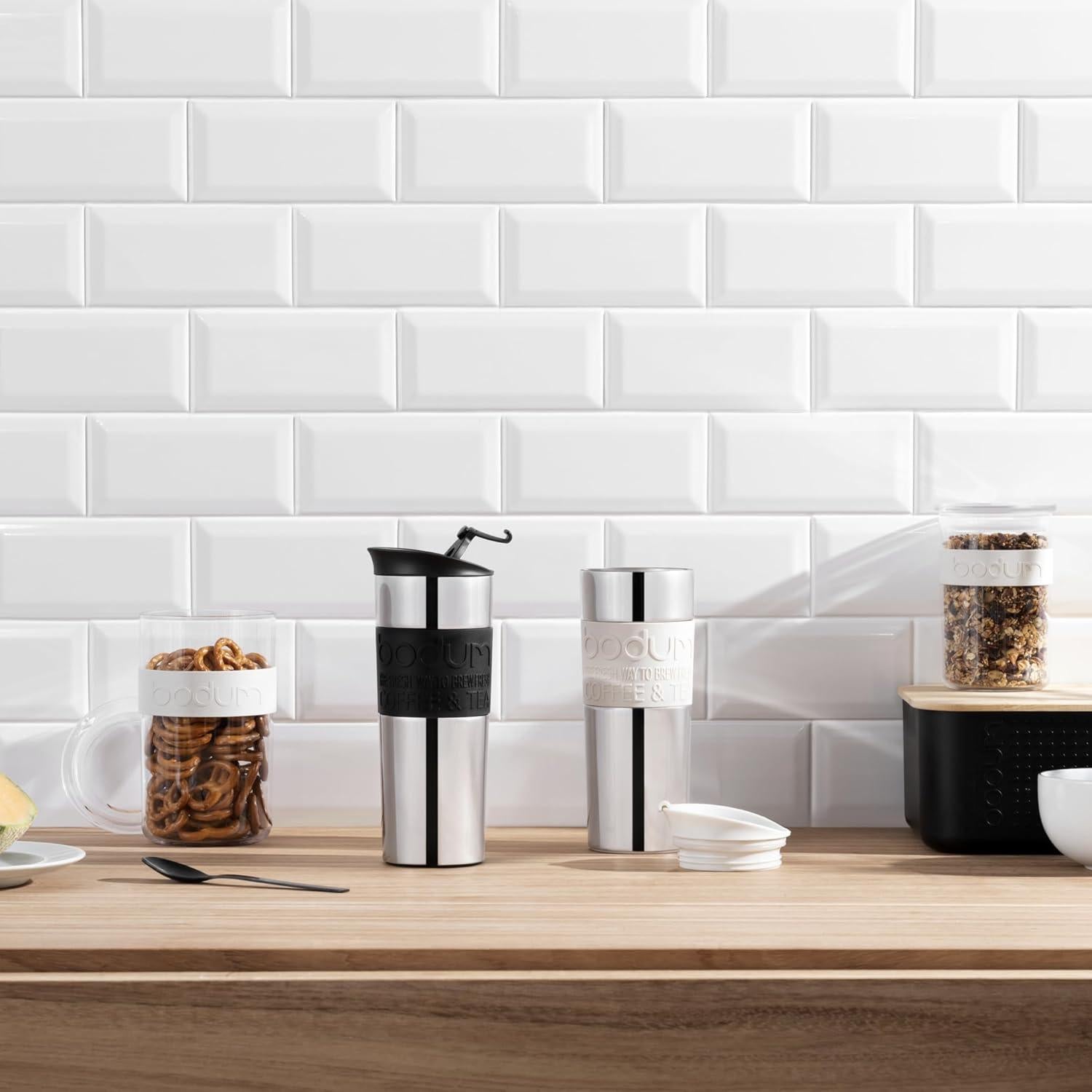 Taza de Viaje Bodum 15 oz Acero Inoxidable Aislada Negra