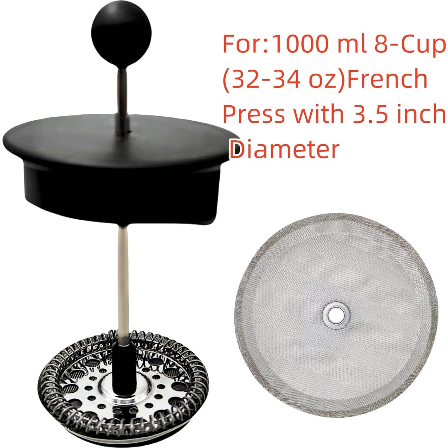 6 Filtros de Acero Inoxidable Ruilida para Prensa Francesa 10 cm