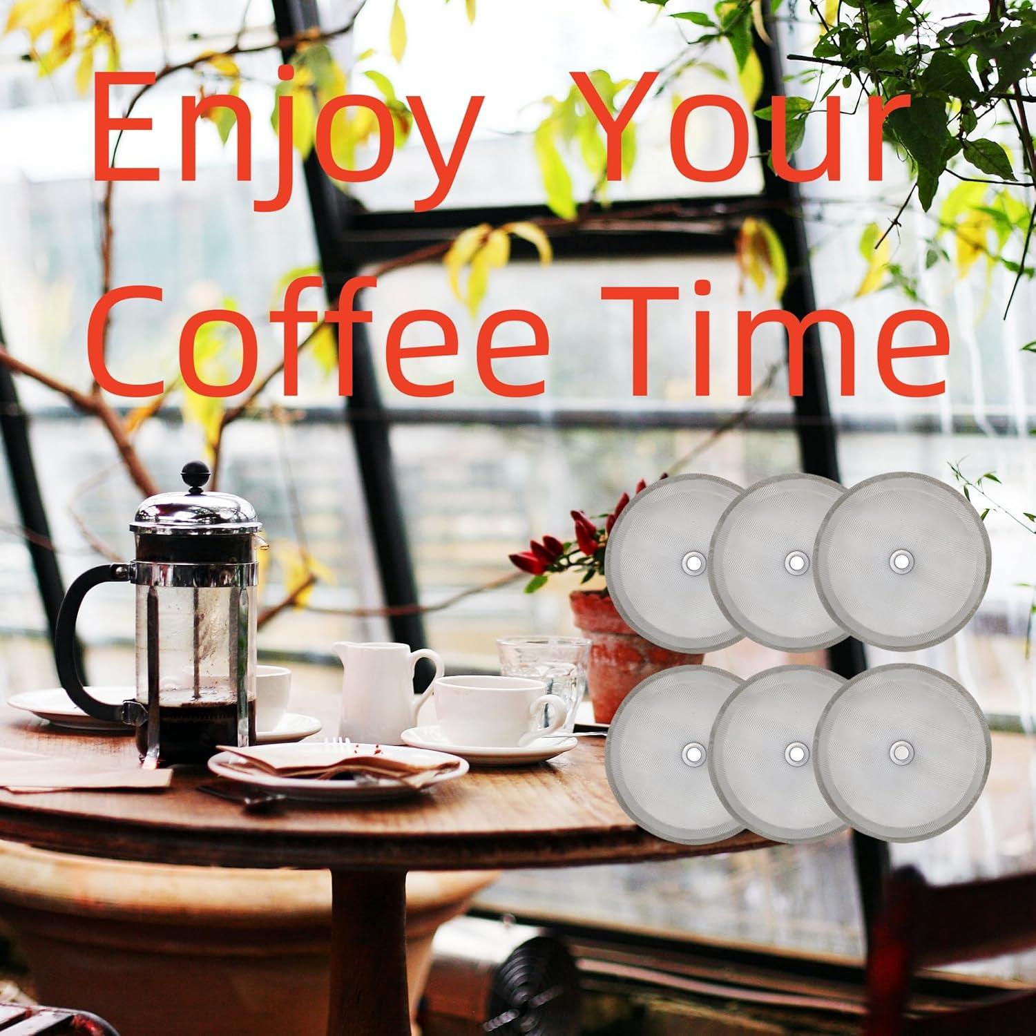 6 Filtros de Acero Inoxidable Ruilida para Prensa Francesa 10 cm