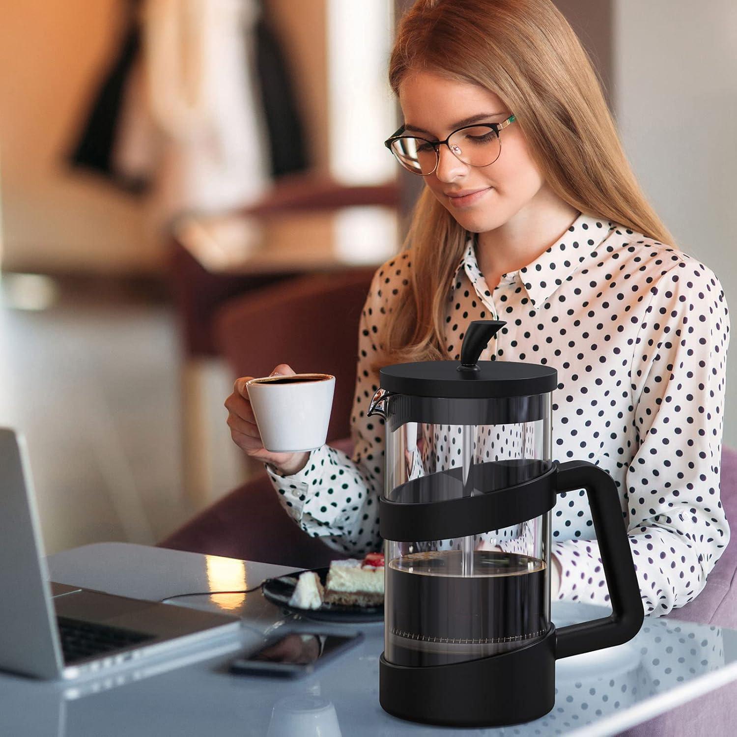 Prensa Francesa RAINBEAN 1000 ml Vidrio para Café y Té