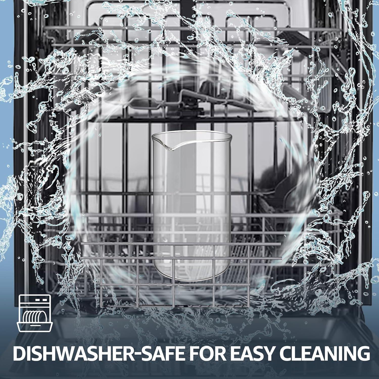 Reemplazo de Vidrio para Prensa Francesa TEITEAI 1L Apto Lavavajillas