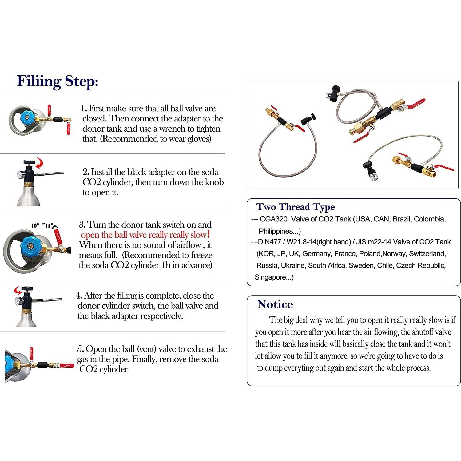 Adaptador de Recarga CO2 VaVoger para Máquina de Soda 61 cm