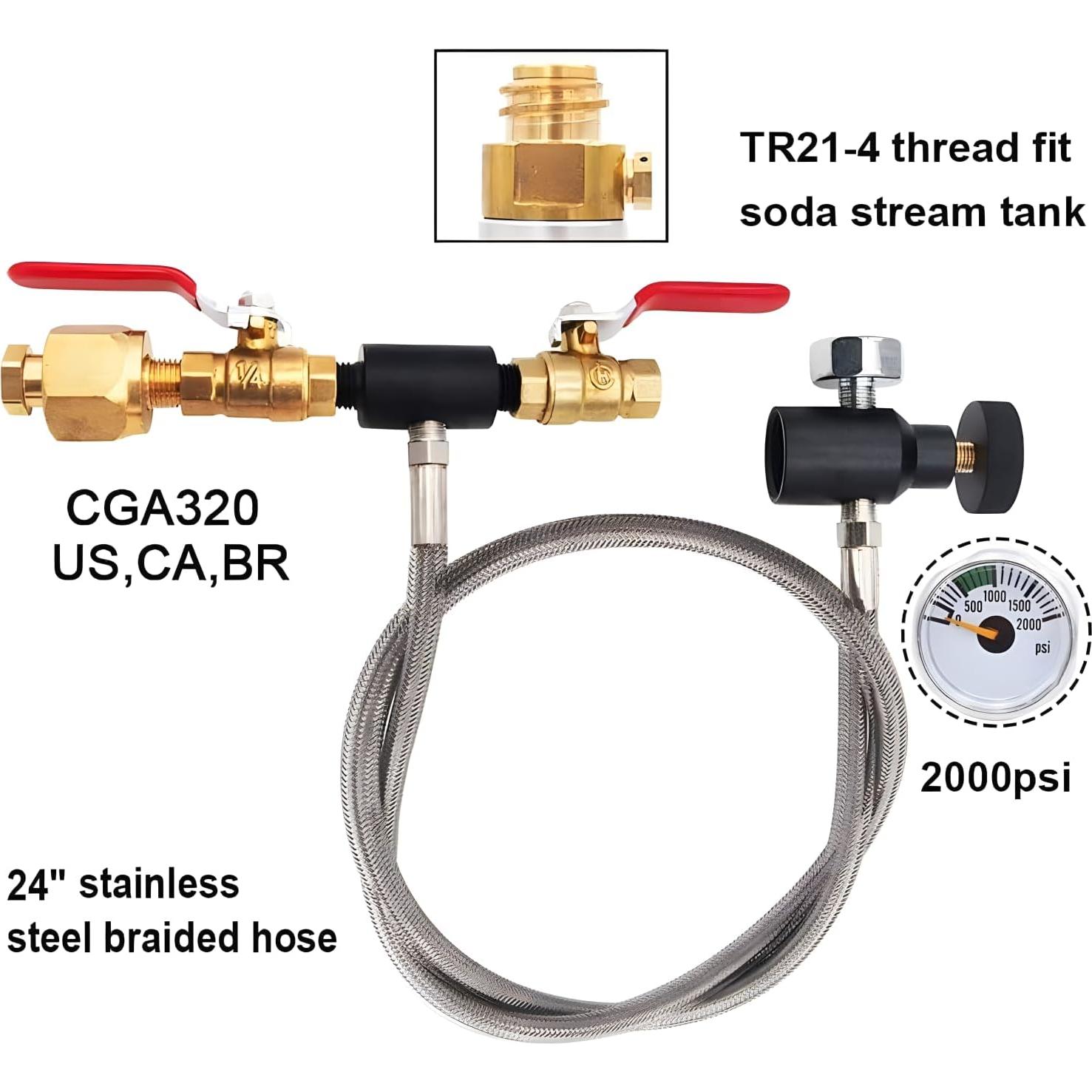 Adaptador de Recarga CO2 VaVoger para Máquina de Soda 61 cm