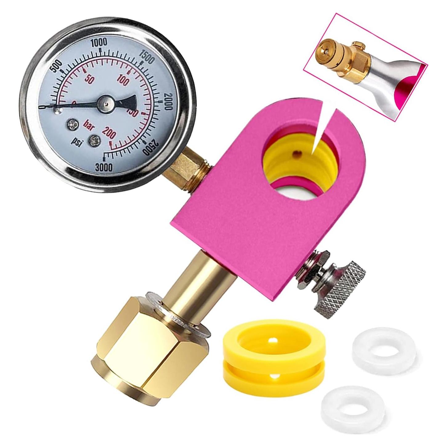 Adaptador de recarga CO2 KUMAS CGA320 con manómetro