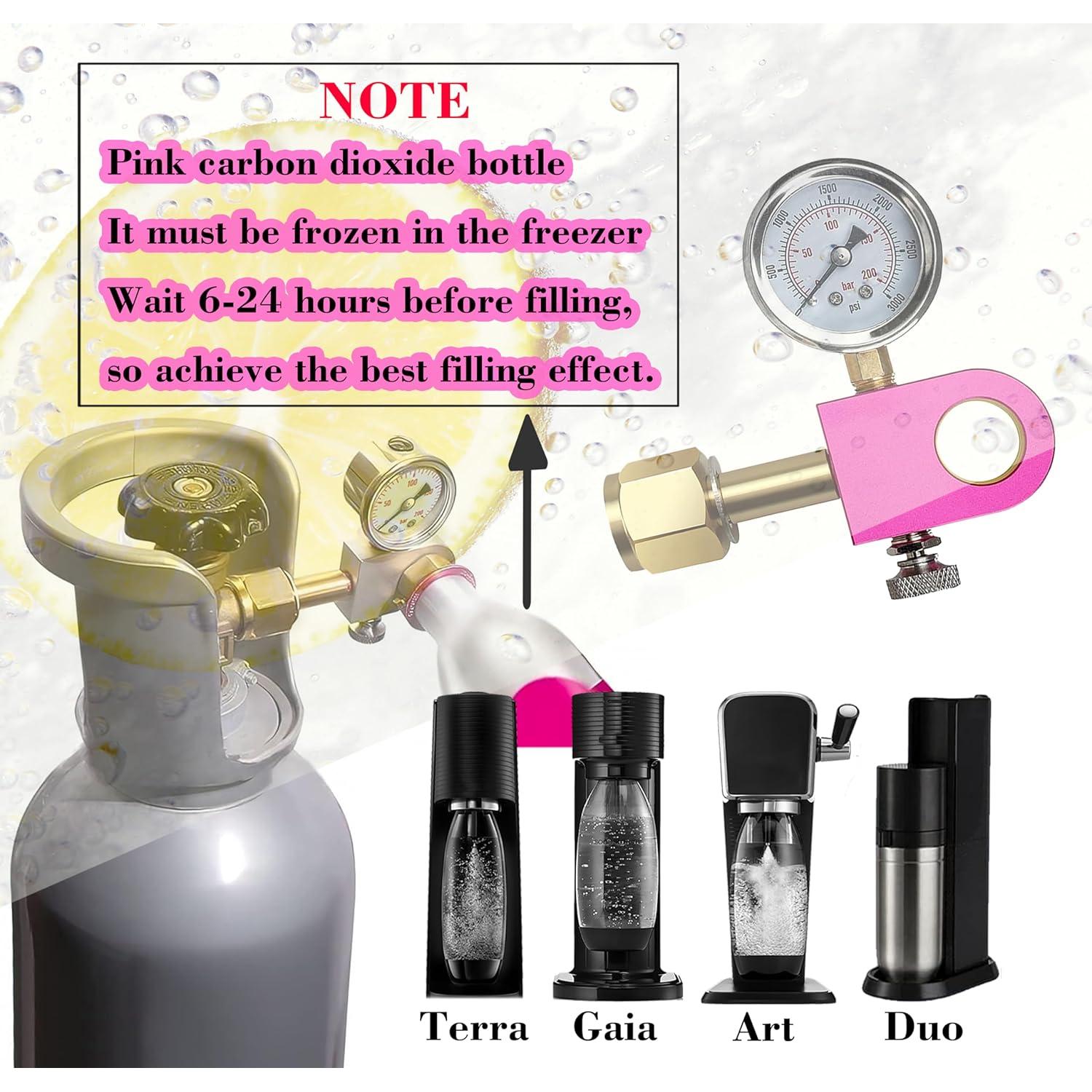 Adaptador de recarga CO2 KUMAS CGA320 con manómetro