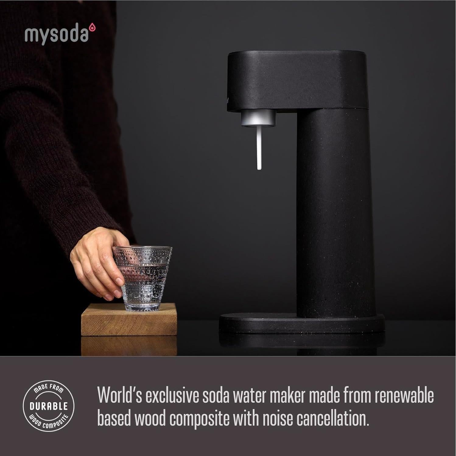Máquina de Agua Espumosa Mysoda Woody 1L - Silenciosa y Ecológica
