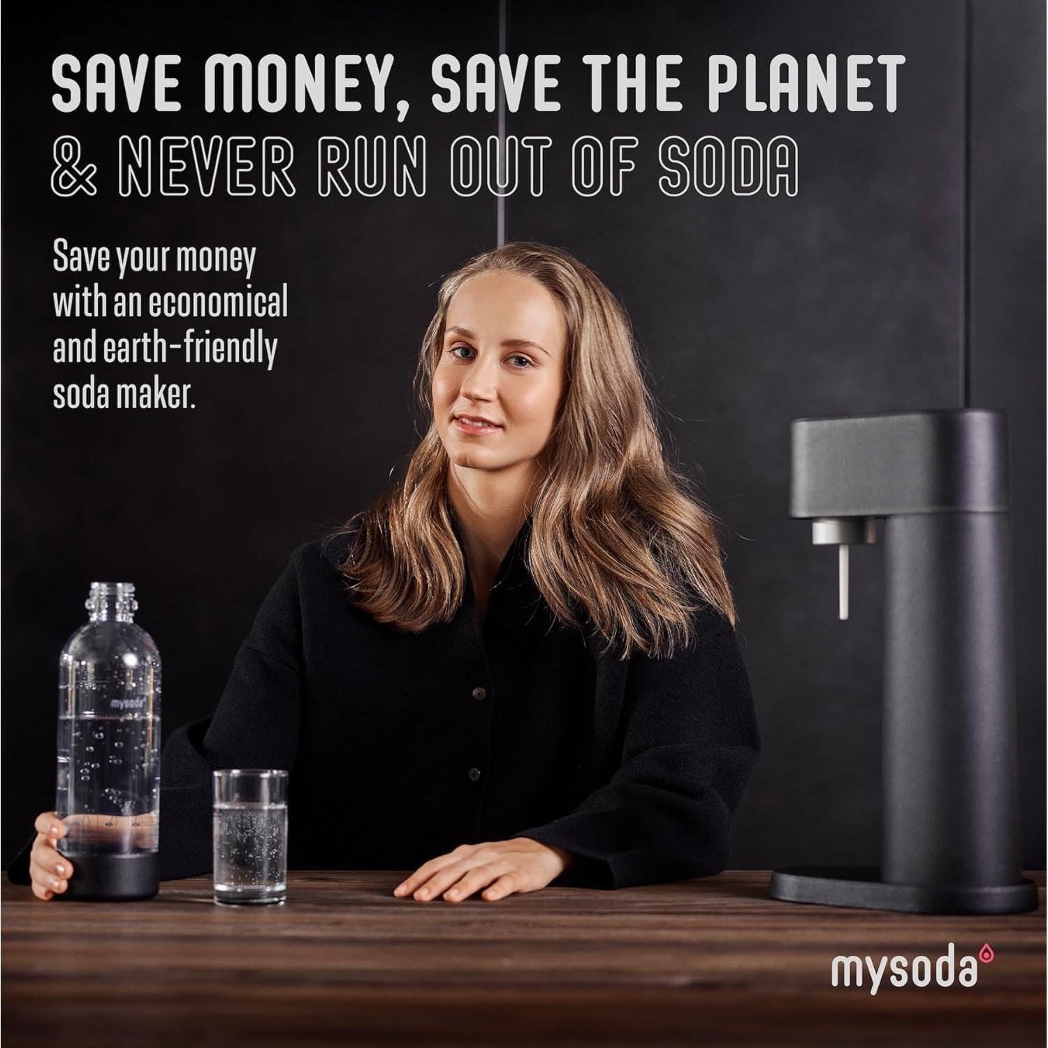 Máquina de Agua Espumosa Mysoda Woody 1L - Silenciosa y Ecológica