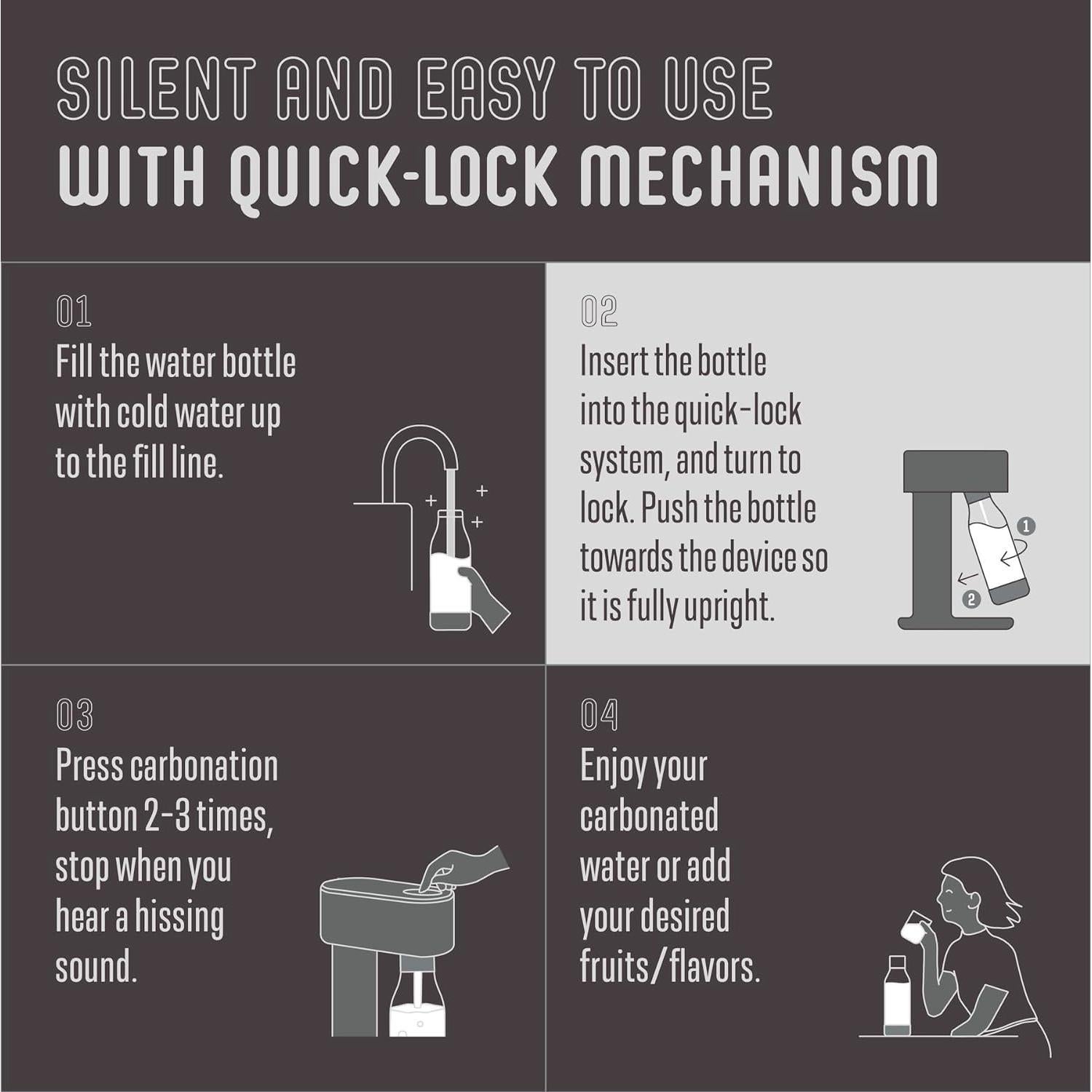 Máquina de Agua Espumosa Mysoda Woody 1L - Silenciosa y Ecológica