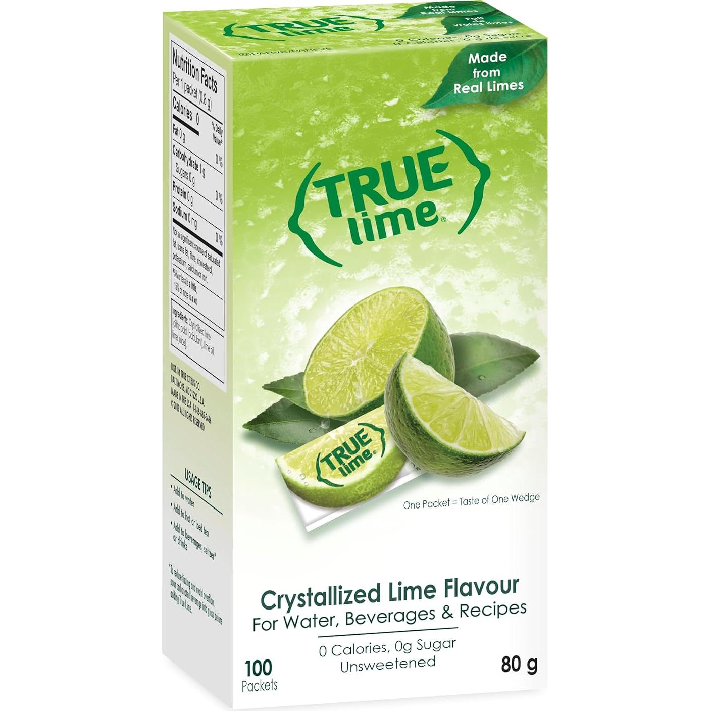 True Lime Saborizante de Agua 100 Paquetes 0 Calorías