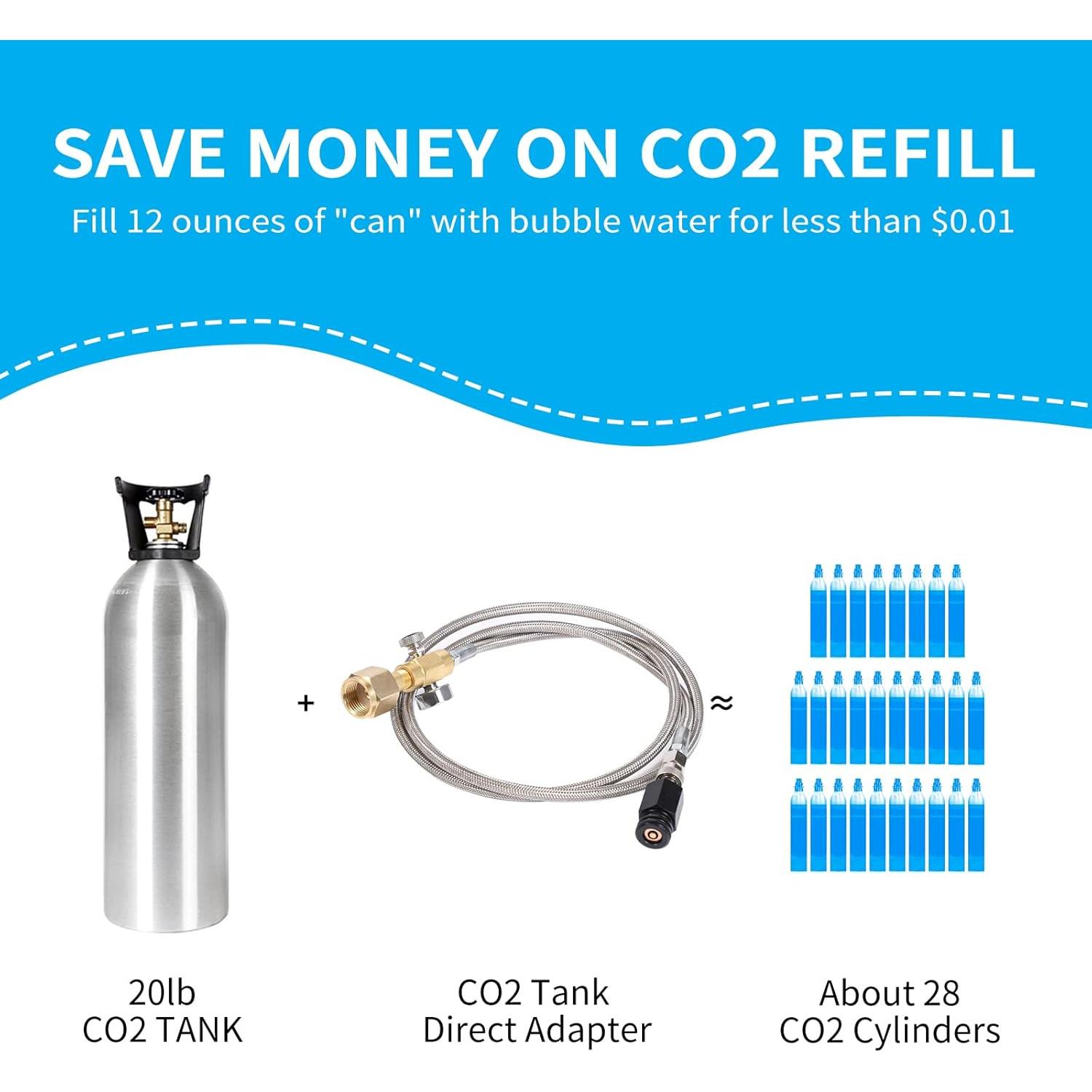 Adaptador CO2 GURUDAR con Manómetro y Manguera 152cm