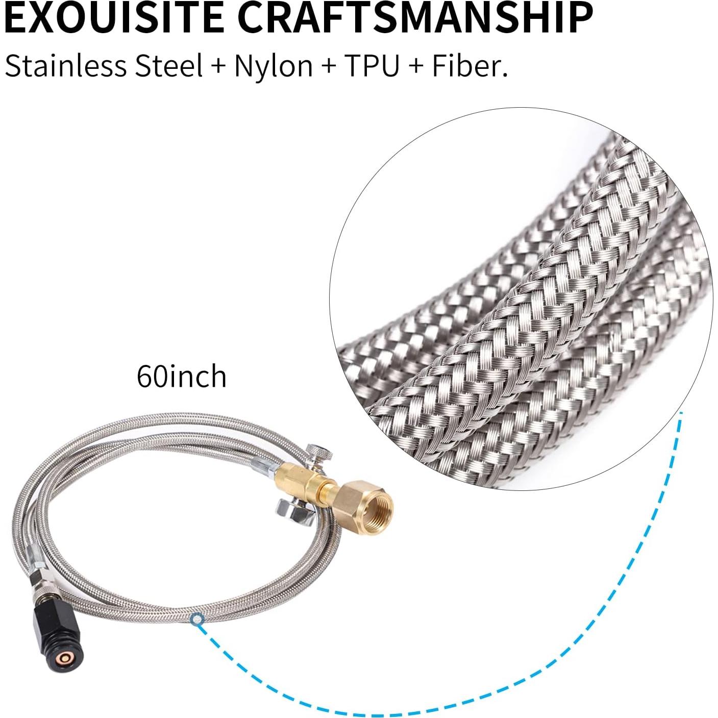 Adaptador CO2 GURUDAR con Manómetro y Manguera 152cm